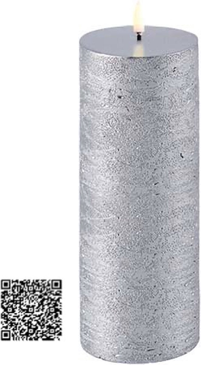 Uyuni LED Stompkaars Metallic Zilver – Ø7,8 x H20,3 cm – 3D Vlam – Timer