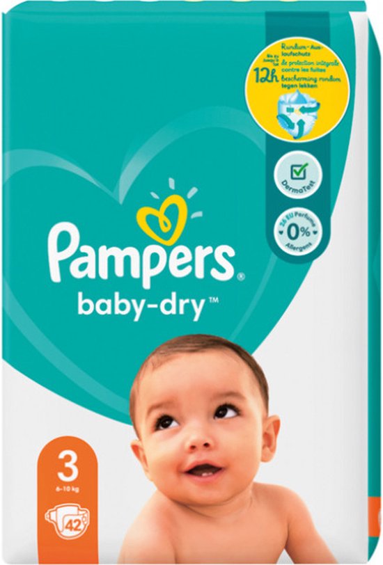 Pampers Bébé Dry Couches Taille 3 Midi (5-9kg) | bol