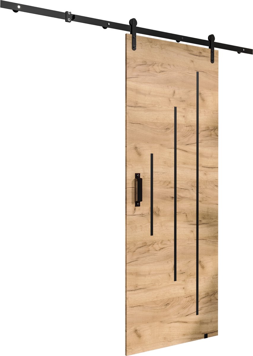 InspireMe - Schuifdeursysteem met rail - 90x204cm - PARKER Y 90 - Gouden Eik met Soft-Close system