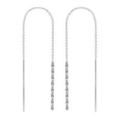 Zilveren oorbellen | Chain oorbellen | Zilveren chain oorbellen met gedraaide staafjes