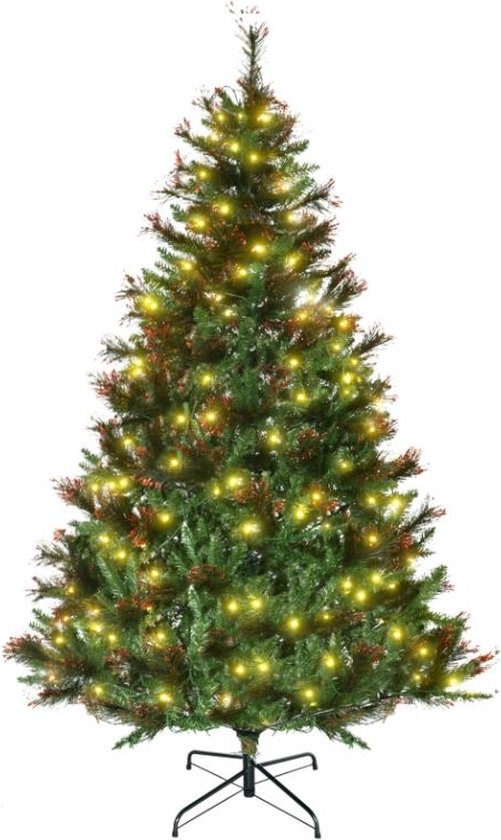 Kerstboom met verlichting - Kunstkerstboom - Kunstboom - 200 Led's - Christmas Tree - Kerstboom 180cm - 616 takken - Diameter doorsnede 112cm