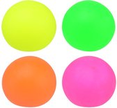 Neon bouncy stuiterbal - Stressbal - Speelgoed - Anti stress - 9,5 cm - Siliconen - multicolor