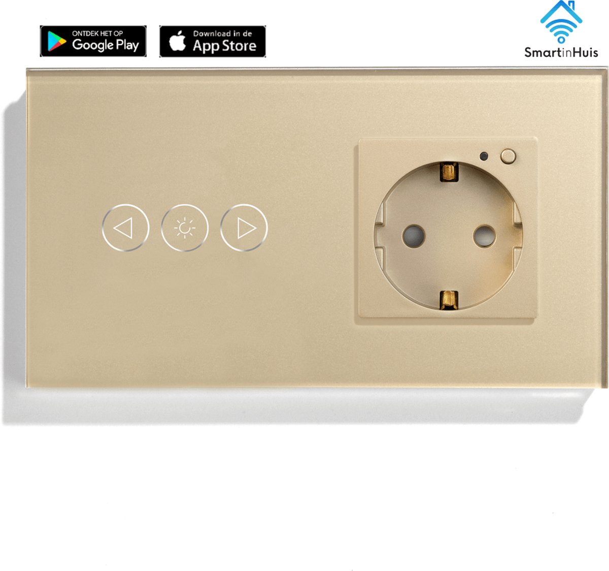 Slimme dimmer ( ) met stopcontact (energiemonitoring) Goud