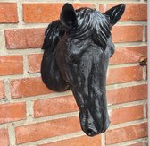Hoofd paard aan de muur zwart
