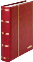 Lindner 1162S Postzegelalbum – Rood - groot formaat – 30/60 blz. witte bladen - luxe – gewatteerd Postzegels - insteekalbum - insteek - compact – stockboek