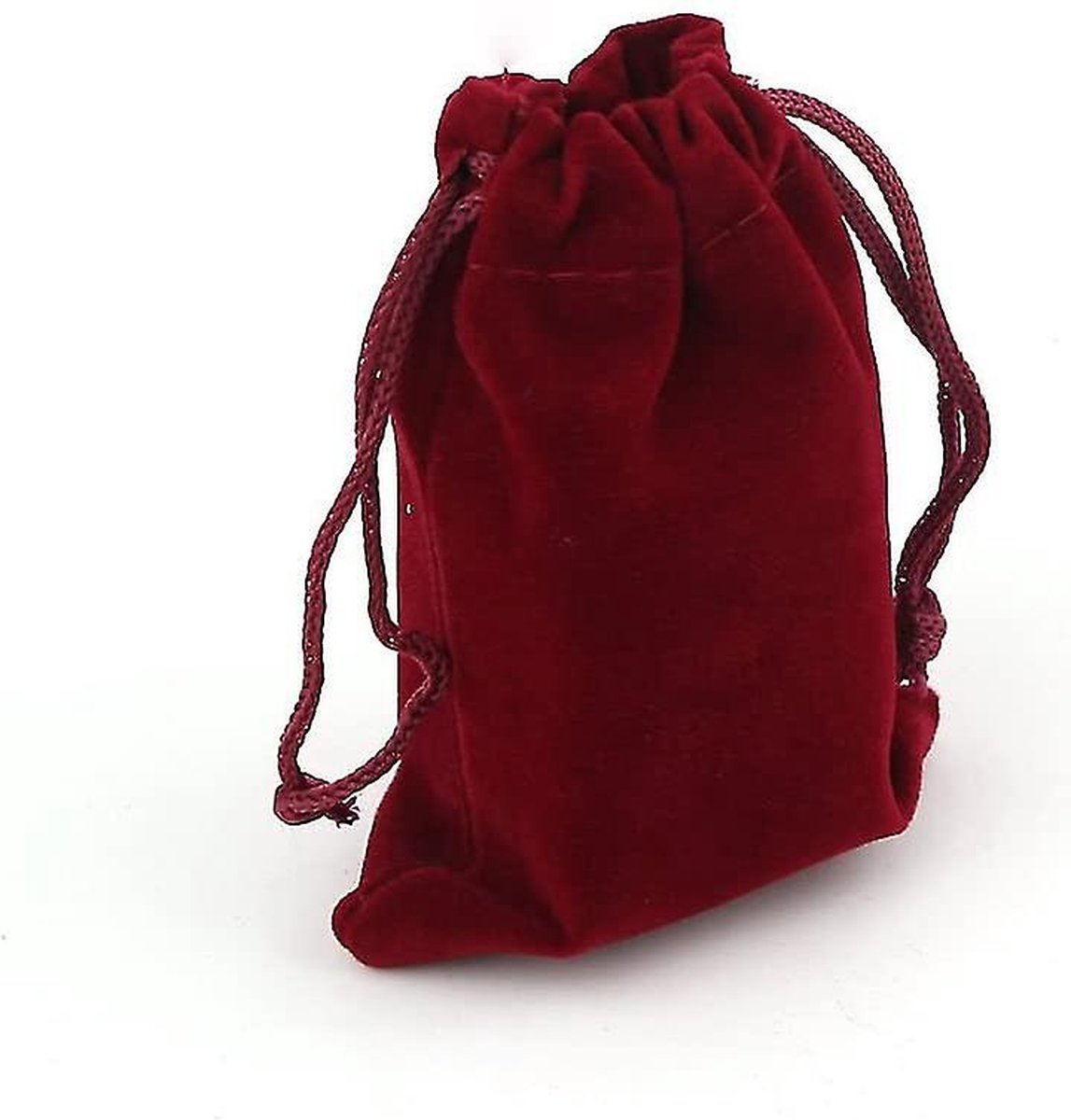 Sieraden/Juwelen zak van suede - rood - bordeaux - zwart - sieraad - juweel zak - houder