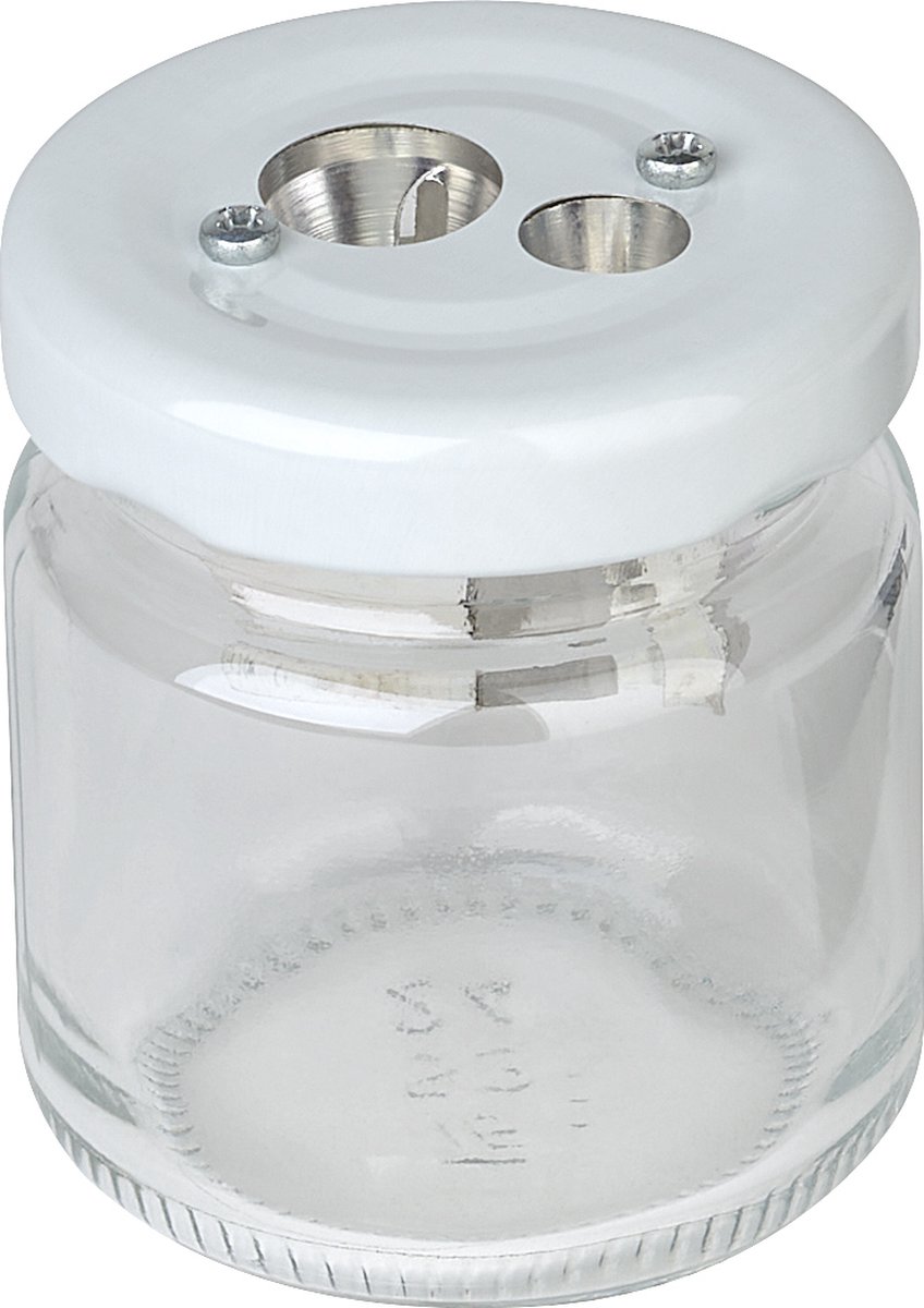 Möbius & Ruppert puntenslijper - dubbel - potje met deksel van blik - metalen slijper - 6 stuks - MR-09340000