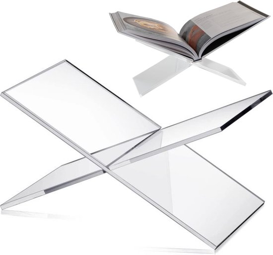 Support de livre de cuisine - Présentoir de Luxe pour Boeken Medium et XL - Porte-livre en verre acrylique - Porte-livre