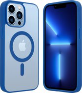 ShieldCase geschikt voor Apple iPhone 13 Pro Max Magneet hoesje transparant gekleurde rand - blauw - Shockproof backcover hoesje - Hardcase hoesje - Siliconen hard case hoesje met Magneet ondersteuning