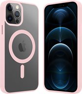 ShieldCase adapté pour Apple iPhone 12 Pro Max Coque magnétique bord coloré transparent - rose