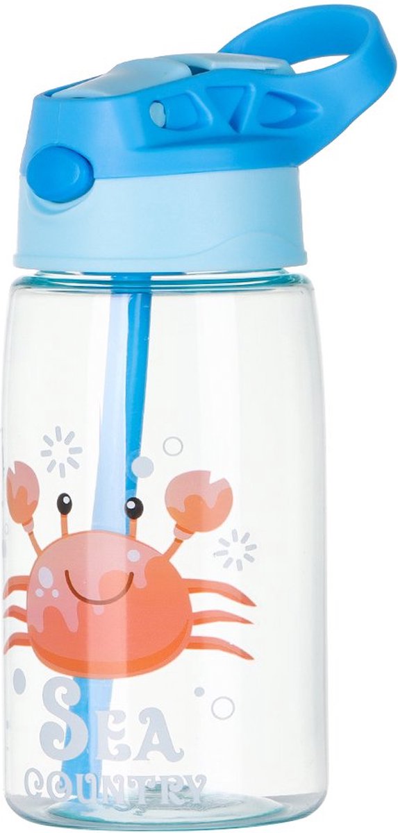 Kreeft Drinkfles met Rietje - BPA-vrij - Tritan Hoge Kwaliteit 480 ml