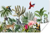 Poster Jungle - Flamingo - Aap - Jongens - Meisjes - Kids - 60x40 cm - Poster Kinderkamer
