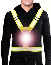Lighti® Reflecterend Hardloopvest Met Verlichting - Hardloopverlichting - Veiligheid - Wandel Verlichting - Geel