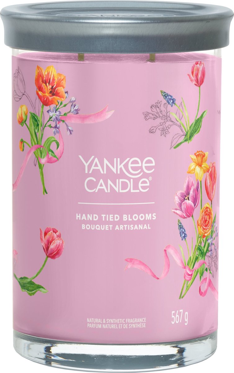 Yankee Candle Hand Tied Blooms Large Tumbler Geurkaars - 100 branduren - twee lonten Roze