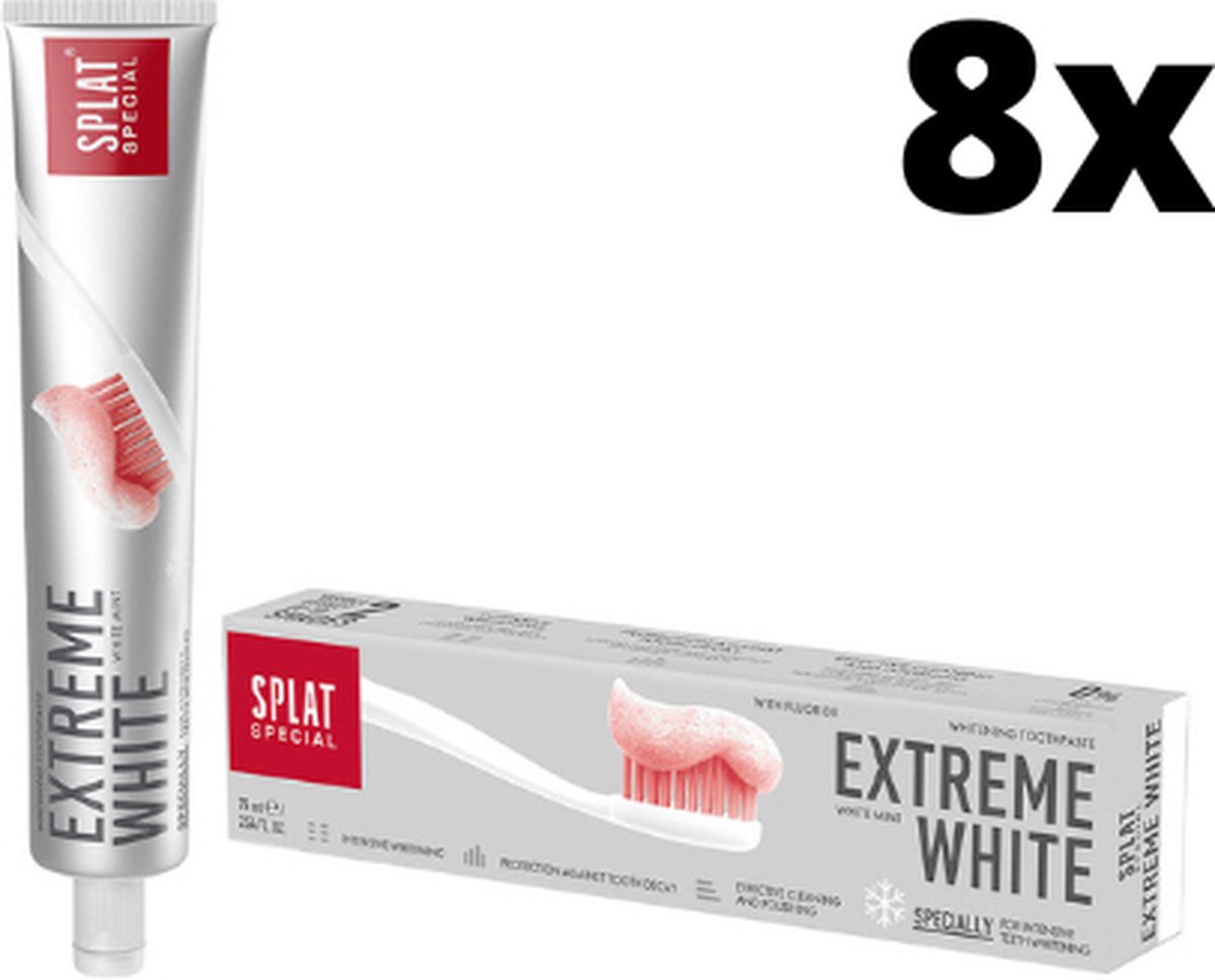 Goedkoopste Splat Special Extreme White Tandpasta - 8 x 75 ml - Voordeelverpakking