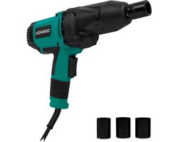 VONROC Slagmoersleutel 950W - 600Nm - 1/2” opname - Incl. 4 moerdoppen - 4m kabel - Soft Grip – geschikt voor banden verwisselen