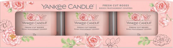 Yankee Candle - Fresh Cut Roses Signature Filled Votive 3-pack