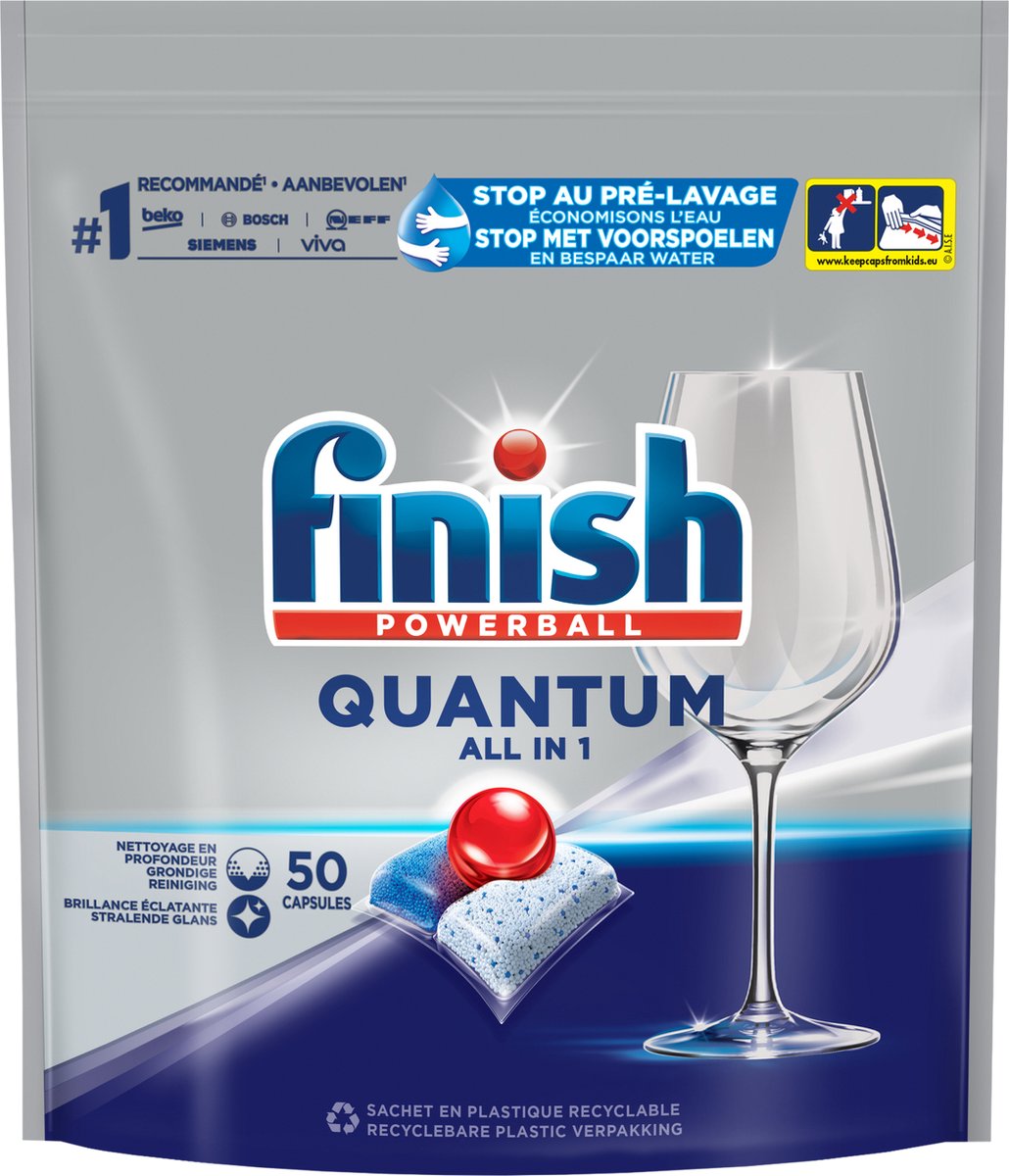 Goedkoopste Finish Quantum All in 1 Regular Vaatwastabletten - 50 Stuks x2