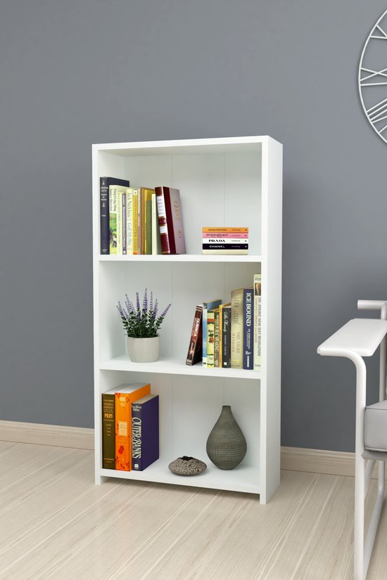 en.casa] Kinderkast Leksand open kast in huislook kinderrek met 4 open vakken boekenkast speelgoed opberger 140x40x35 cm wit en roze