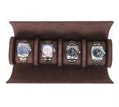 Luxury Goods By JB® Luxe Horloge Rol 4 Stuks – Horlogedoos – Horloge Etui Leer – Watch Roll – Horloge Houder Sieradendoos – Horloge Opbergdoos Heren – Bruin