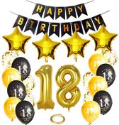 Joya Party® 18 jaar verjaardag feest pakket | Versiering Ballonnen voor feest 18 jaar | Achttien Jaar Versiering | Ballonnen slingers opblaasbare cijfers 18