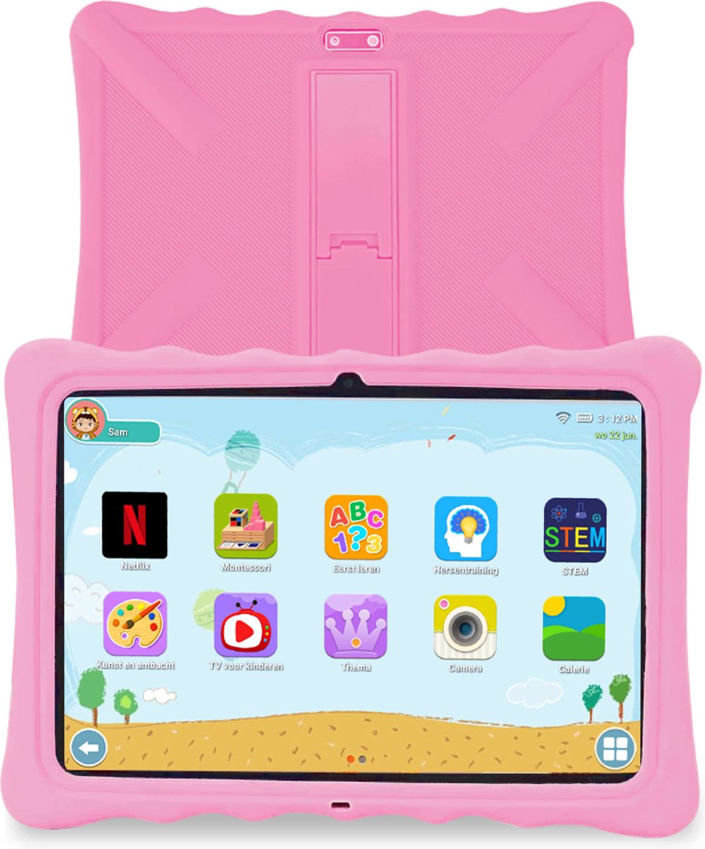 VB Kids Tablet - Kindertablet - Ouder Control App - 5000mAh Batterij - 10 inch - Kinder tablet - Beschermhoes - Roze