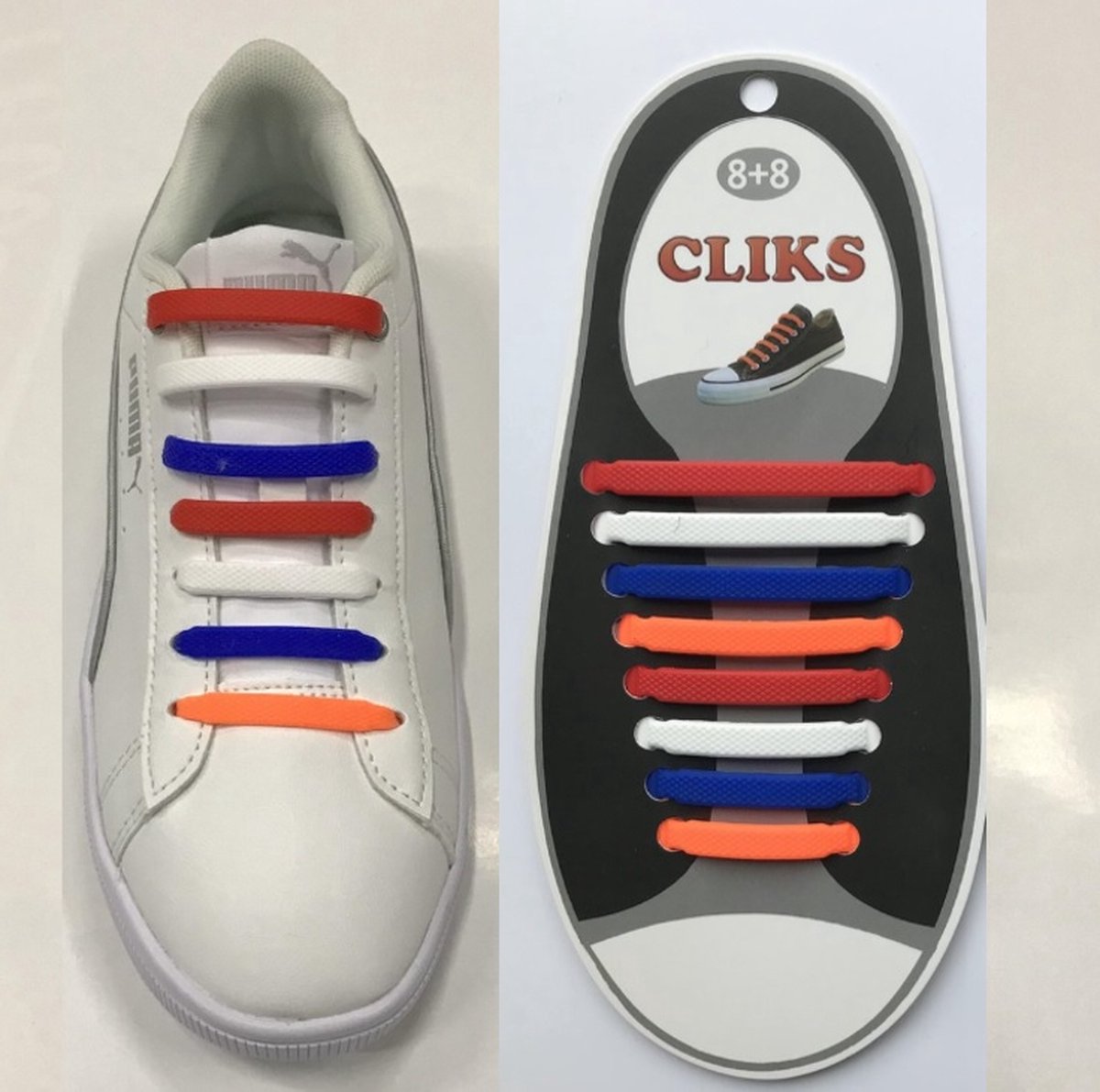 CLIKS elastische veters - Holland kleuren - siliconen veters - kids - volwassenen