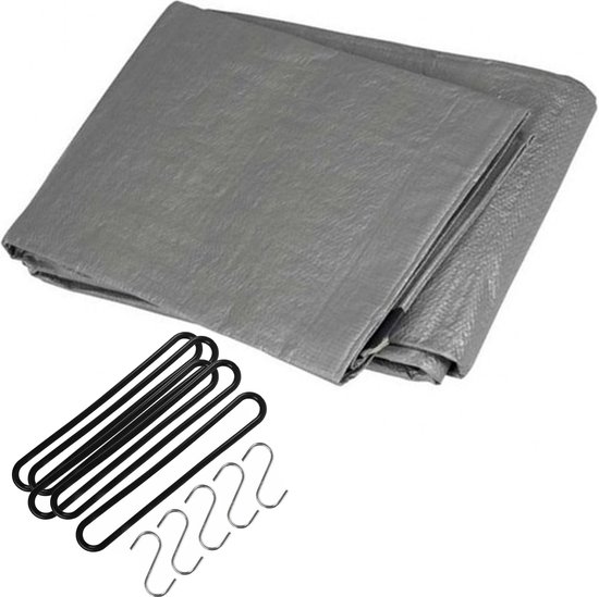 Tillvex® Afdekzeil Met Ringen, 10 Spanrubbers, 15 M Touw Waterdicht En Scheurvast Premium Pvc 1 2