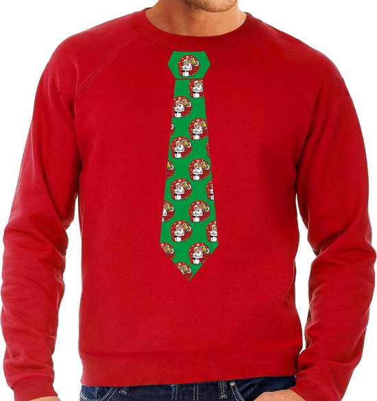 Cravate Bellatio Decorations Pull de Noël / Pull de Noël Père Noël avec bière - homme M