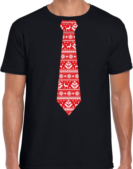 Bellatio Decorations cravate t-shirt de Noël motif de Noël - chemise -  homme - noir XXL | bol.com