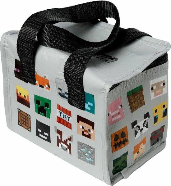 Puckator Petit sac isotherme lunch/six pack - 2 pcs - Impression Minecraft - 21 x 15 cm - 4,4 L