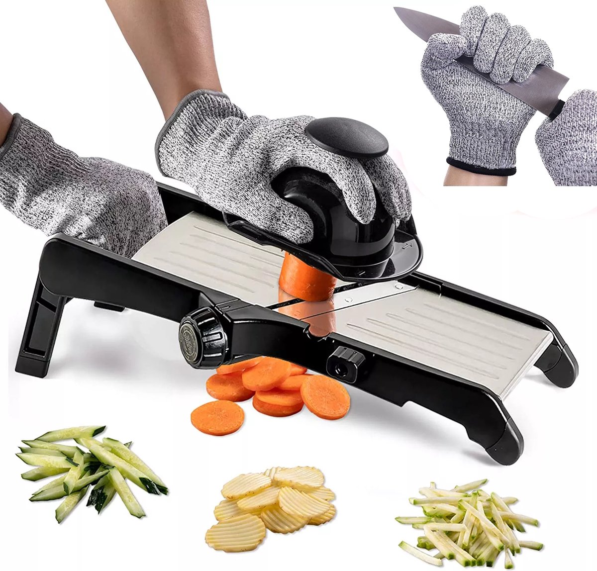 3 IN 1 Mandoline Keukensnijder Multifunctionele RVS Slicer