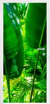 Deursticker Tropische bladeren in jungle fotoprint - 90x235 cm - Deurposter