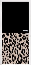 Deursticker Panterprint - Dieren - Zwart - 90x215 cm - Deurposter