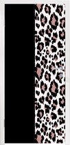 Deursticker Dierenprint - Panter - Roze - 90x215 cm - Deurposter