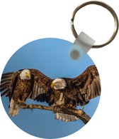 Porte-clés - Vogel - Branches - Aigle - Rapaces - Ciel - Plastique - Rond - Distribution de cadeaux