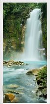Deursticker Jungle - Natuur - Waterval - 90x235 cm - Deurposter