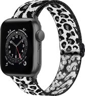Horloge Band Geschikt voor Apple Watch 1-8 / SE (42/44/45 mm) Bandje Nylon Met Verstelbare Gesp - Panterwit