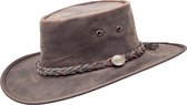 Leren hoed Barmah SQUASHY Bronco Two tone bruin opvouwbaar L