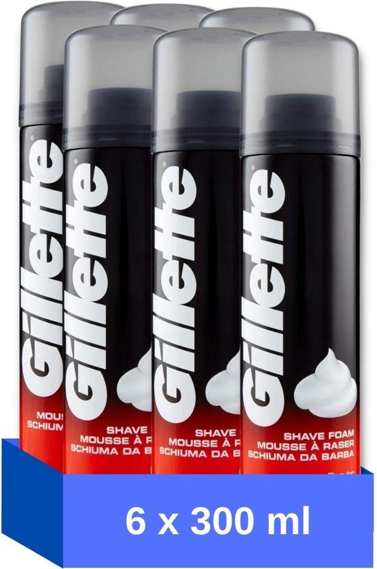 Gillette Basic Scheerschuim Regular - 300 ml - 6 stuks | bol.com