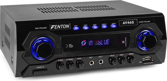 Amplificateur karaoké - Fenton AV460 - Bluetooth & 2 entrées micro avec effet  écho et