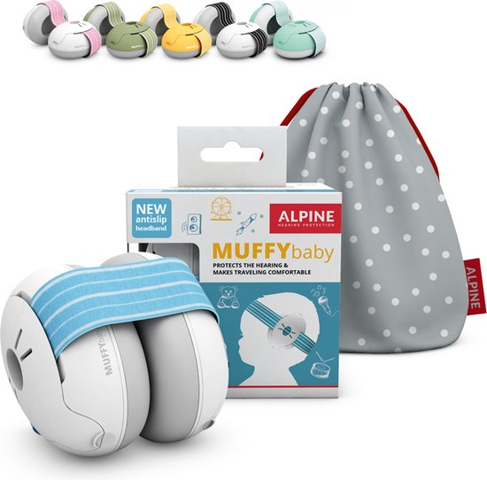 Geluidsonderdrukkende koptelefoon voor baby's, MUFFY Baby Blauw en Wit | bol.com