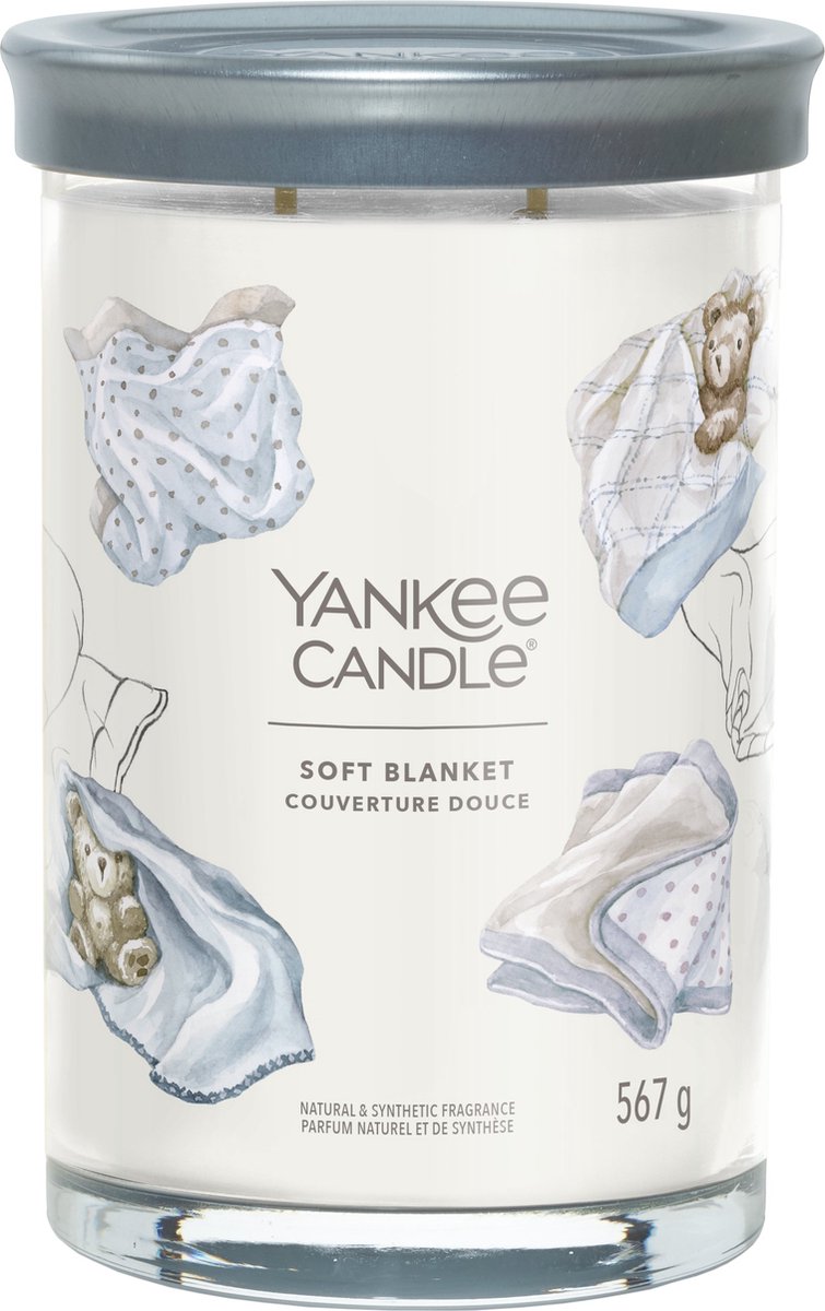 Yankee Candle Soft Blanket Large Tumbler Geurkaars - 100 branduren - twee lonten Wit