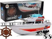 Bateau dirigeable - pompiers - 44x12x15cm - blanc rouge