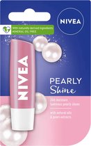 Nivea - Labello Pearly Shine Lippenbalsem - 5,5 ml Stick - Lipbalsem - Lipbalm - Lipverzorging - Verrijkt met parel en zijde-extract