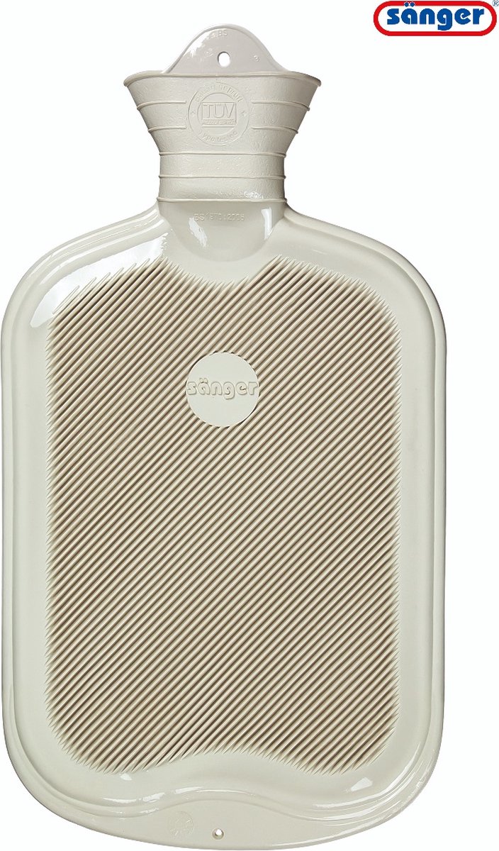 Goedkoopste Sänger - Effen Warmwaterkruik - Beide Zijden Geribbeld - Offwhite