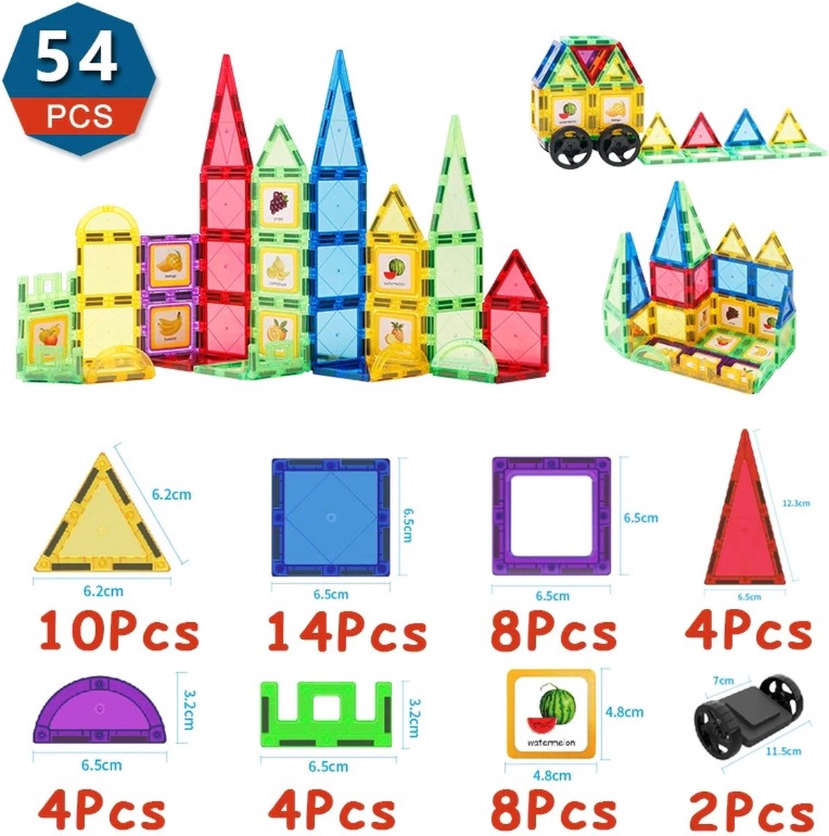 Rex Mica Opbergtas voor speelgoed, 4 stuks, reistas voor bouwstenen, puzzel, autospeelgoed, magnetische blokken, transparante ritszakje, speelgoedopbergcontainer, ellips