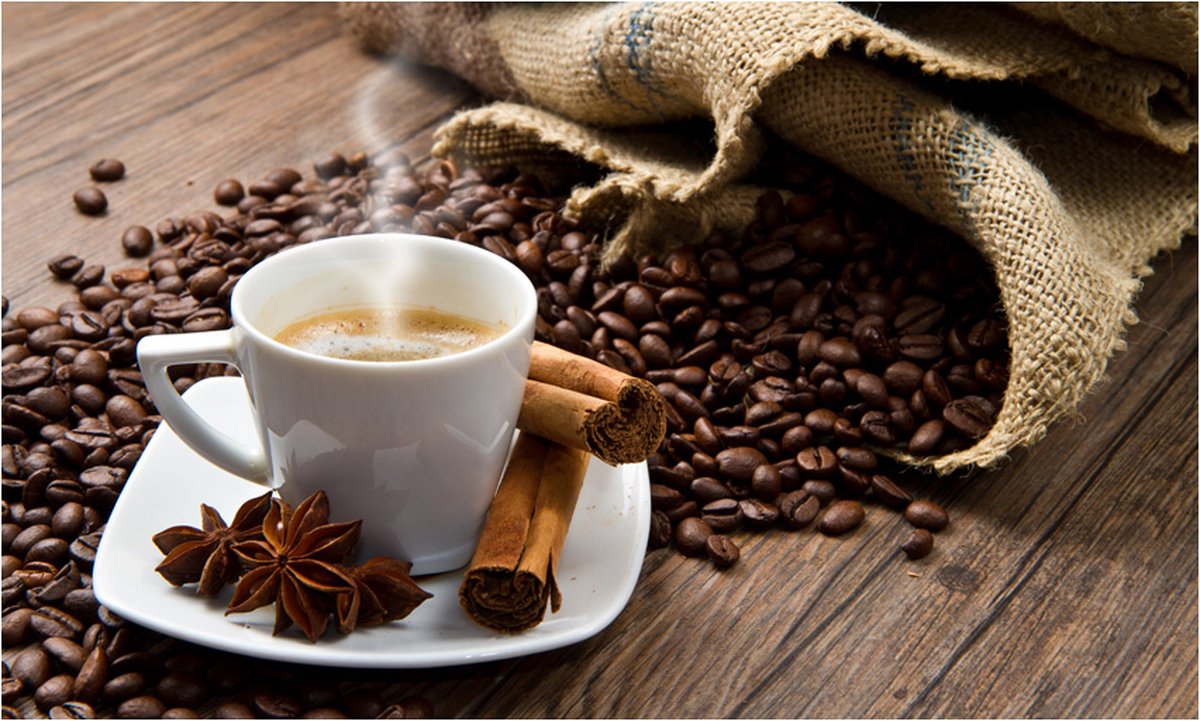 Fotobehang - Star anise coffee.