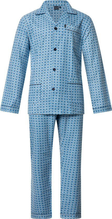 Gentlemen Heren Flanel Pyjama Blauw met print- maat 64