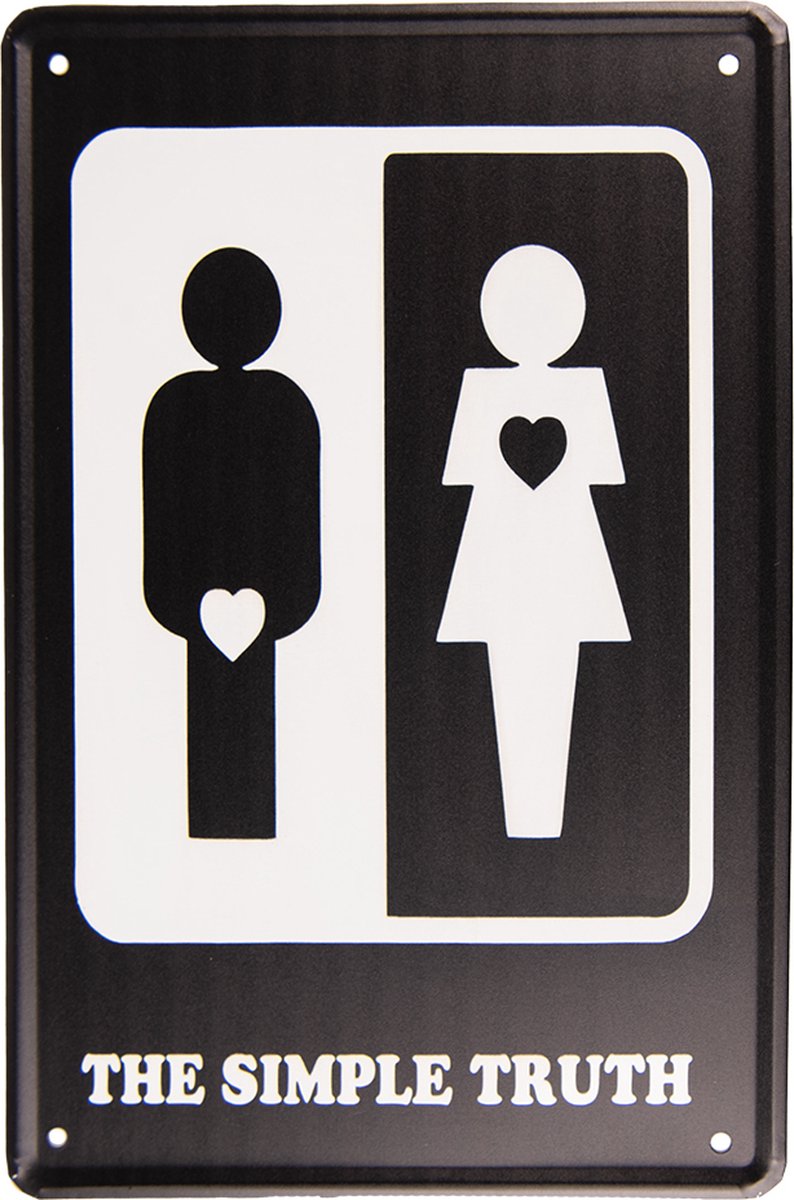Wanddecoratie 20x30 cm Zwart Wit Metaal